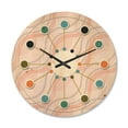 thumbnail image 1 of Designart 'Pink Elegant Pastel Waves Retro' Mid-Century Modern Wood Wall Clock, 1 of 5