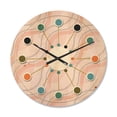 thumbnail image 1 of Designart 'Pink Elegant Pastel Waves Retro' Mid-Century Modern Wood Wall Clock, 1 of 5