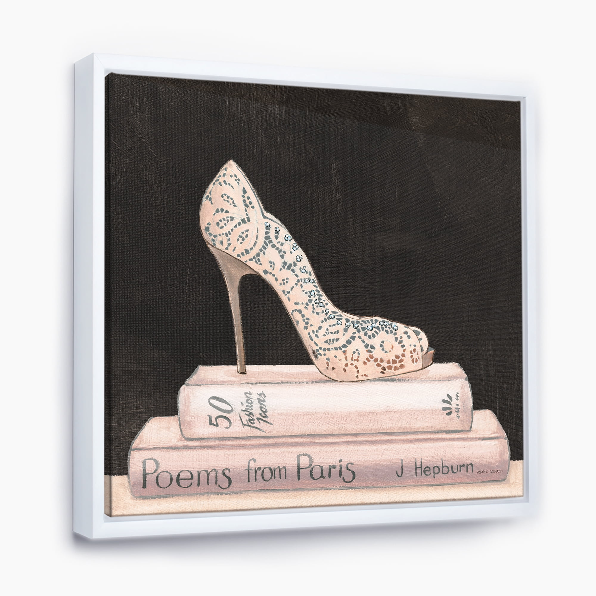 Designart ' Pink Fashion & Glam high heels I ' Posh & Luxe Framed Canvas