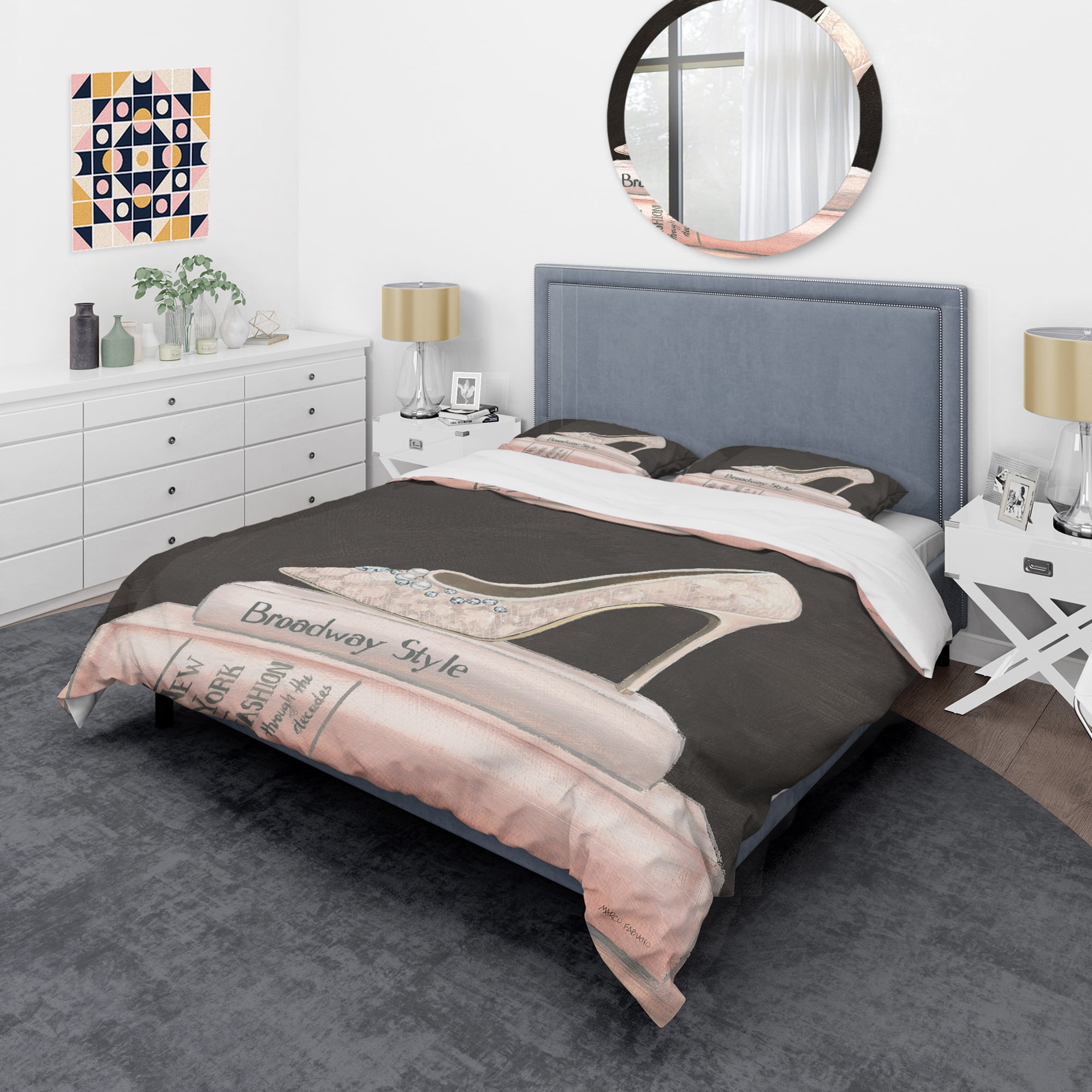 Designart 'Pink Fashion & Glam high heels II' Glam Duvet Cover Set