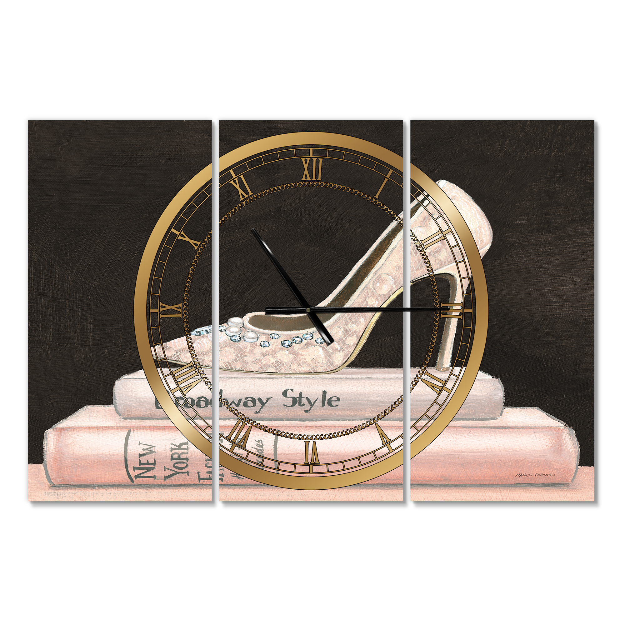 Designart 'Pink Fashion & Glam high heels II' Traditional Wall Clock