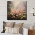 thumbnail image 1 of Designart "Pink Ferns love expression III" Floral Canvas Print, 1 of 5