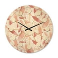 thumbnail image 1 of Designart 'Pink Fishes Retro Pattern' Mid-Century Modern Wood Wall Clock, 1 of 5