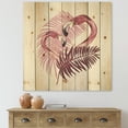 thumbnail image 1 of Designart 'Pink Flamingo In Tropical Summer I' Traditional Print on Natural Pine Wood, 1 of 5