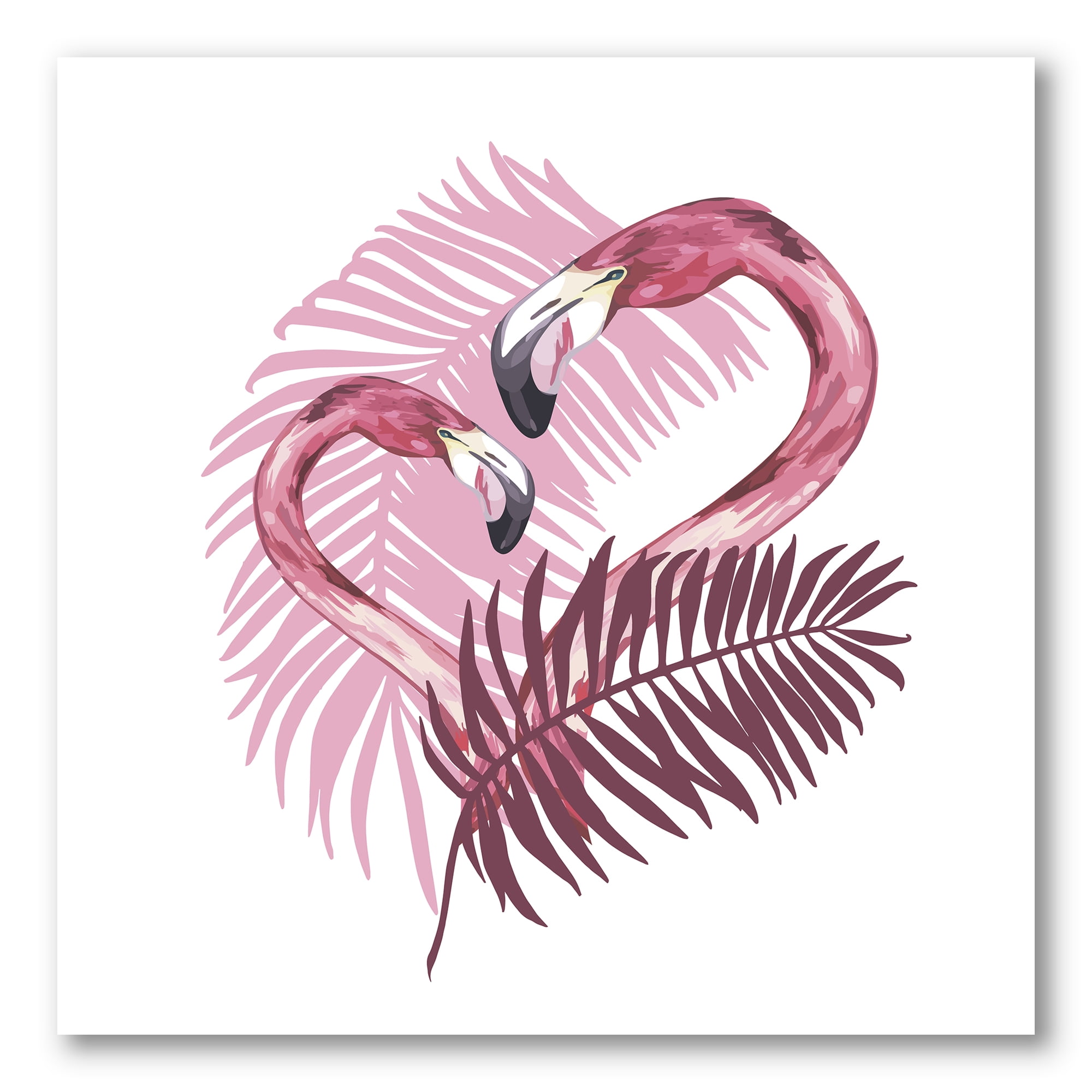 Designart ' Pink Flamingo In Tropical Summer II ' Tropical Canvas Wall Art Print