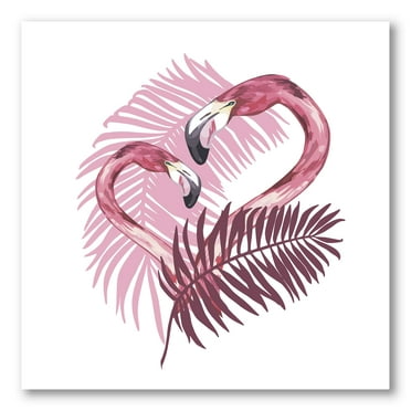 Designart ' Pink Flamingo In Tropical Summer II ' Tropical Canvas Wall Art Print