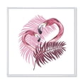 thumbnail image 1 of Designart 'Pink Flamingo In Tropical Summer II' Tropical Framed Canvas Wall Art Print, 1 of 5