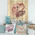 thumbnail image 1 of Designart 'Pink Flamingo In Tropical Summer II' Tropical Print on Natural Pine Wood, 1 of 5