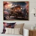 thumbnail image 1 of Designart "Pink Floral Decor on a Princess Carriage" Transportation Framed Wall Art - Modern Pink Old American Cart Bedroom Framed Canvas Wall Art, 1 of 6