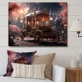 thumbnail image 1 of Designart "Pink Floral Decor on a Princess Carriage" Transportation Wall Art - Modern Pink Old American Cart Entryway Wall Art, 1 of 4