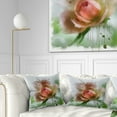 thumbnail image 1 of Designart Pink Flower on Green Background - Floral Throw Pillow - 18x18, 1 of 5
