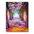 thumbnail image 1 of Designart ' Pink Flowering Colorful Spring Forest ' Lake House Canvas Wall Art Print, 1 of 4