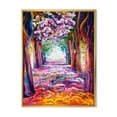 thumbnail image 1 of Designart 'Pink Flowering Colorful Spring Forest' Lake House Framed Canvas Wall Art Print, 1 of 5