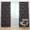 thumbnail image 1 of Designart 'Pink Flowers With Leaves' Mid-Century Modern Blackout Curtain Panel, 1 of 4