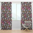 thumbnail image 1 of Designart 'Pink Flowers With Little Rabbit KawaII' Floral Blackout Curtain Panel, 1 of 4