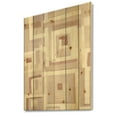 thumbnail image 1 of Designart 'Pink Geometric Form Windows I' Transitional Print on Natural Pine Wood, 1 of 3