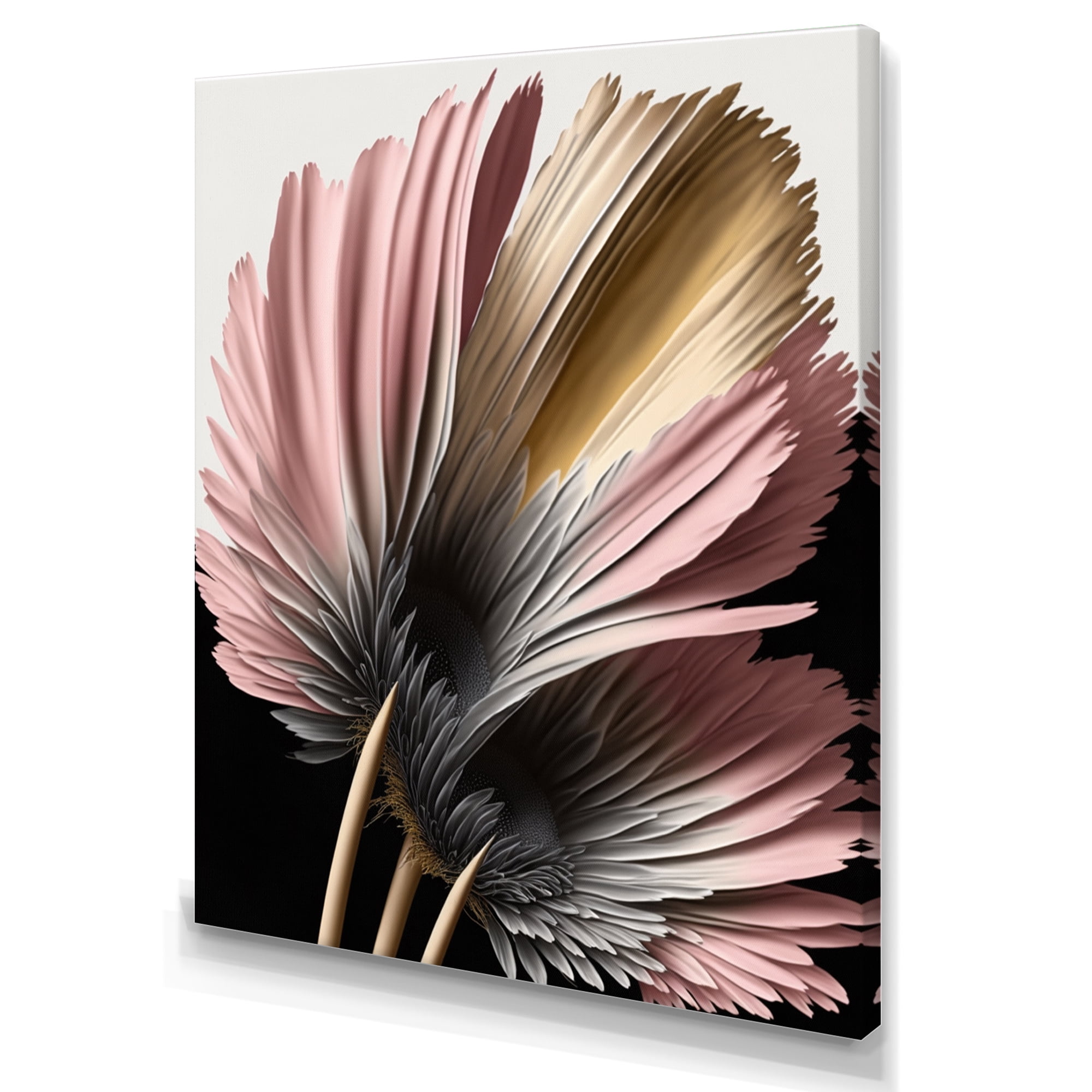 Designart Pink Gerbera Hyperrealistic Flowers II Canvas Wall Art