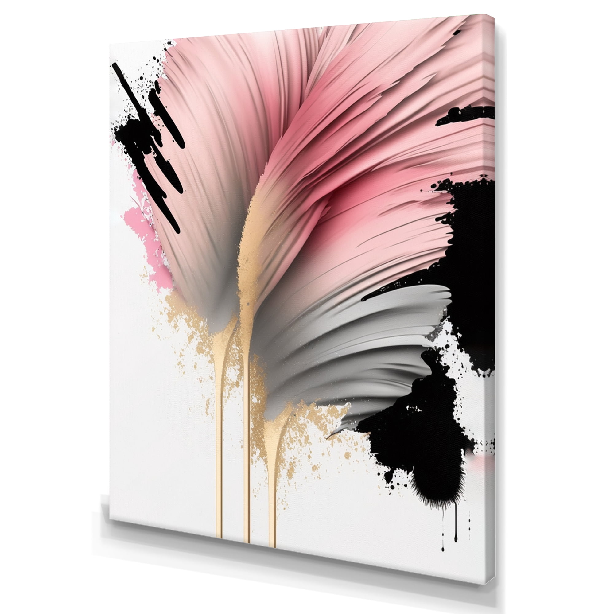 Designart Pink Gerbera Hyperrealistic Flowers IV Canvas Wall Art