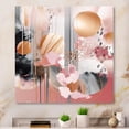 thumbnail image 1 of Designart "Pink Gold Lines Scenery III" Modern Shapes Transitional Wall Art Living Room, 1 of 5