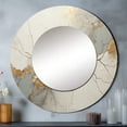 thumbnail image 1 of Designart "Pink and Gold Pottery in Minimalism I" Abstract Spirals Rund Mirror For Wall Decor - Large Beige Round Printed Mirror -Modern Round Living Room Mirror - 23" x 23", 1 of 6