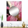 thumbnail image 1 of Designart "Pink and Gold Pottery in Minimalist Style I" Abstract Spirals Mirror Wall Decor - Modern Pink Abstract Hallway Wall Mirror Art - 32" x 24" Inch, 1 of 5