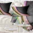 thumbnail image 1 of Designart Pink Green Abstract Lines - Abstract Throw Pillow - 12x20, 1 of 5