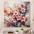 thumbnail image 1 of Designart "Pink Grey Apple Tree Melody I" Floral Apple Tree Canvas Art Print, 1 of 5