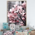 thumbnail image 1 of Designart "Pink Grey Dogwood Photo landscape" Floral & Botanical Floater Framed Canvas Wall Art, 1 of 7