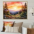 thumbnail image 1 of Designart "Pink Horizon with Pine Trees" Tree Pine Floater Framed Wall Art Living Room, 1 of 7