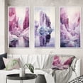 thumbnail image 1 of Designart "Pink Iceberg Polar Euphony II" Nautical & Beach Framed Wall Art Set Of 3 - Pink Iceberg Frame Gallery Wall Set For Home Decor, 1 of 7