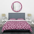 thumbnail image 1 of Designart 'Pink Leopard Pattern ' Mid-Century Modern Duvet Cover Set, 1 of 4