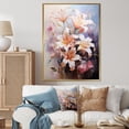 thumbnail image 1 of Designart "Pink Lilies love expression" Floral Floater Framed Wall Decor, 1 of 7
