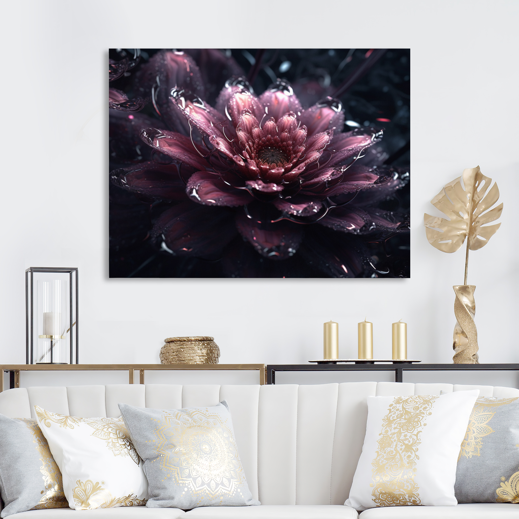 Designart "Pink Lotus Divine Resilience IV" Floral Lotus Wall Art ...