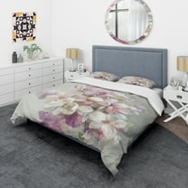 Designart 'Pink Magnolia Flowers' Shabby Duvet Cover Set