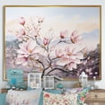thumbnail image 1 of Designart "Pink Magnolias In Full Bloom II" Flowers Floater Framed Canvas Art Print, 1 of 5