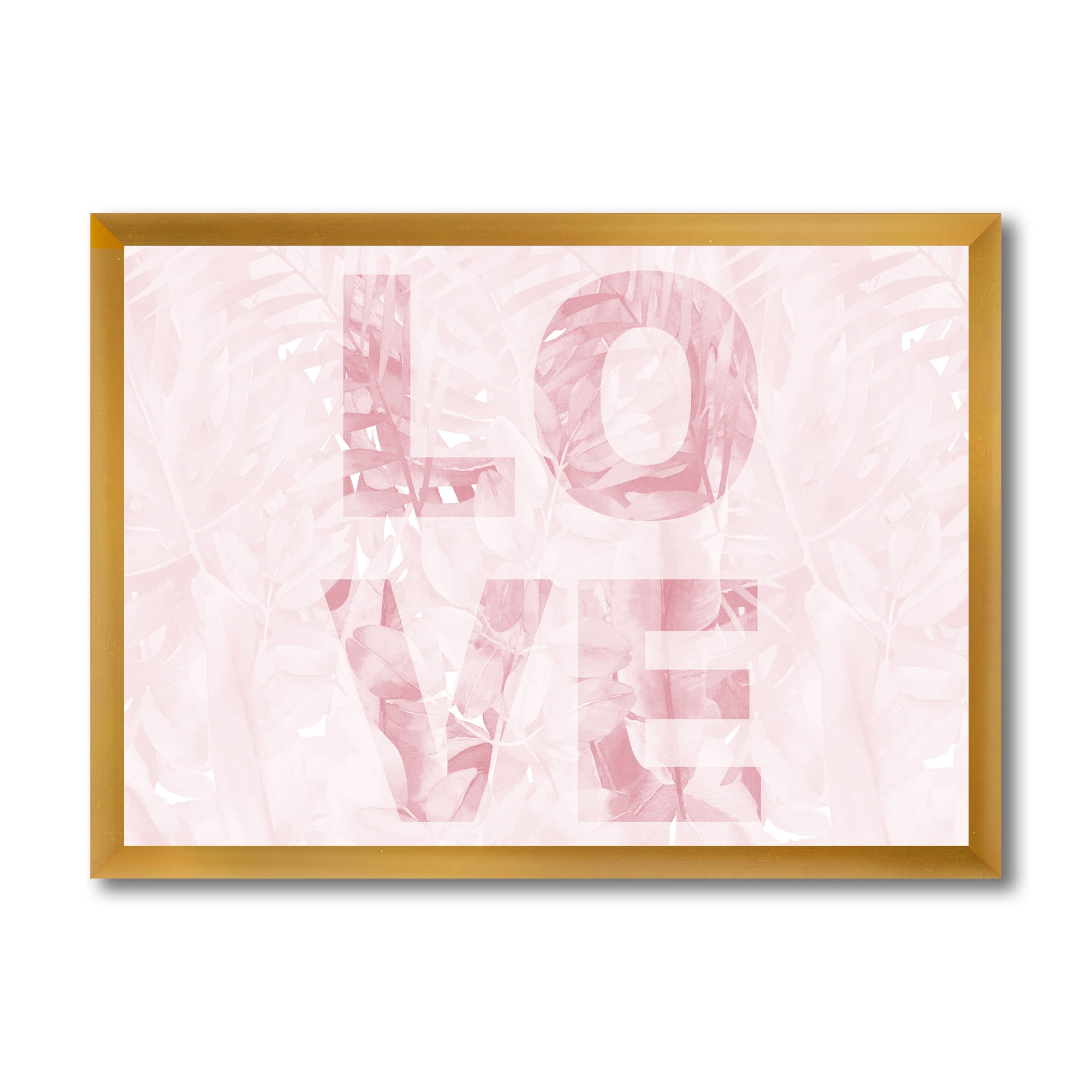 Designart 'Pink Pastel Love Abstract ' Shabby Chic Framed Art Print
