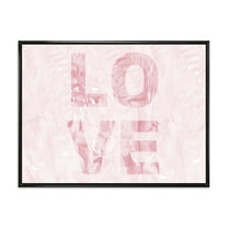 Designart 'Pink Pastel Love Abstract ' Shabby Chic Framed Canvas Wall Art Print