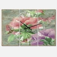 thumbnail image 1 of Designart 'Pink Peonies' Large Cottage Wall Clock, 1 of 2