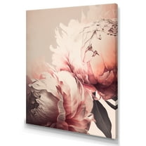 Designart Pink Peony Flower I Canvas Wall Art