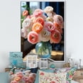 thumbnail image 1 of Designart "Pink Ranunculus love expression" Floral & Botanical Floater Framed Canvas Wall Art, 1 of 7