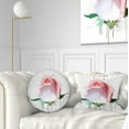 thumbnail image 1 of Designart Pink Rose with Paint Splashes - Floral Throw Pillow - 12x20, 1 of 5