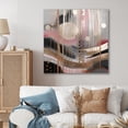 thumbnail image 1 of Designart "Pink Rosegold Circle Chaos I" Modern Shapes Transitional Wall Art Print, 1 of 5