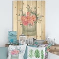thumbnail image 1 of Designart 'Pink Roses With Gift Box' Farmhouse Print on Natural Pine Wood, 1 of 5
