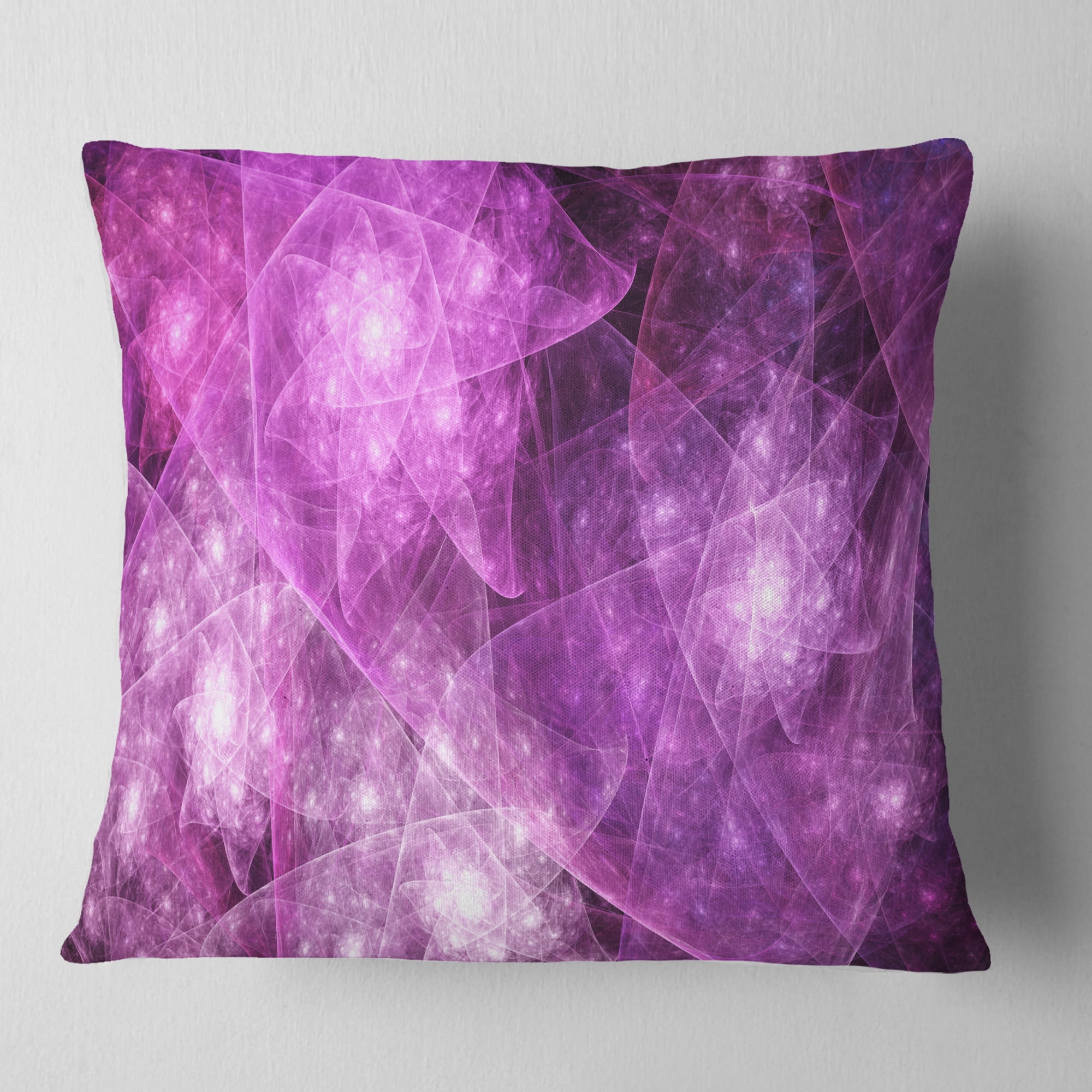 Designart Pink Rotating Polyhedron - Abstract Throw Pillow - 18x18