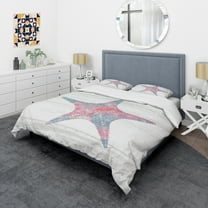 Designart 'Pink Starfish Ocean Life' Coastal Duvet Cover Set