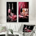 thumbnail image 1 of Designart "Pink Stylish Bag & Champagne III" Fashion Framed Wall Art Set Of 2 - Pink Fashion Framed Wall Art Set Of 2, 1 of 7