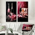 thumbnail image 1 of Designart "Pink Stylish Bag & Champagne III" Fashion Wall Art Set Of 2 - Pink Fashion Wall Decor Set Of 2, 1 of 7