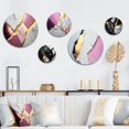 thumbnail image 1 of Designart "Pink-Tinged Geode Abstraction V" Abstract Marble Metal Wall Art Set of 5 Piece, 1 of 5