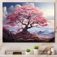 thumbnail image 1 of Designart "Pink Tree delicate Whispers II" Floral Canvas Wall Art, 1 of 5