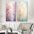 thumbnail image 1 of Designart "Pink Trees love expression II" Trees Wall Art Set Of 2 - Pink Landscapes Gallery Set For Office Decor, 1 of 7